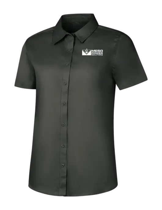 Womens Dark Grey Short Sleeve Superpro React Twill Shirt w/Mesa Solutions Logo