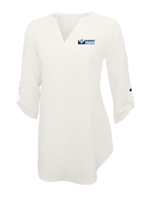 Ivory Womens 3/4 Sleeve Tunic Blouse w/Mesa Solutions Logo