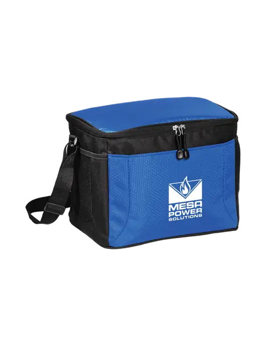 12 Can Twilight Blue/Black Cube Cooler  w/Mesa Solutions Logo