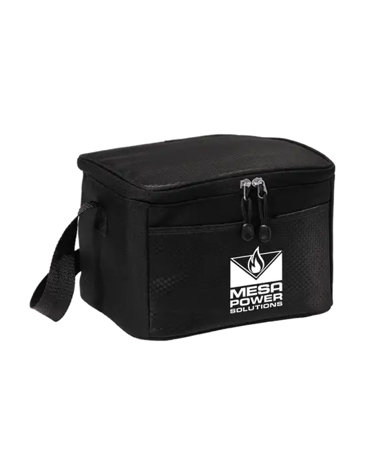6 Can Black/Black Cube Cooler w/Mesa Solutions Logo