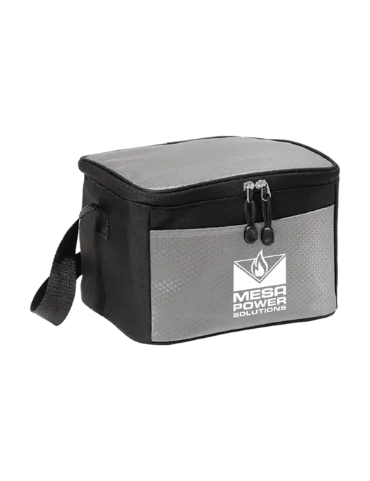 6 Can Grey/Black Cube Cooler w/Mesa Solutions Logo