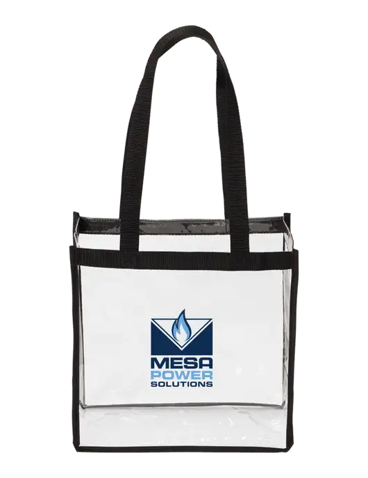 Clear Stadium Tote w/Mesa Solutions Logo