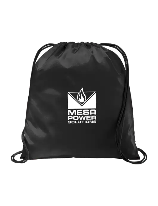 Drawstring  Black Cinch Pack w/Mesa Solutions Logo