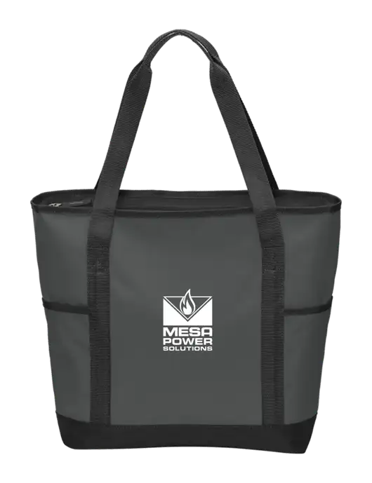 On the Go Charcoal/Black Tote  w/Mesa Solutions Logo