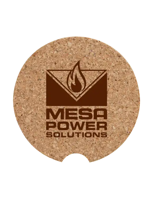 Cork Car Coaster, 2.5" w/Mesa Solutions Logo