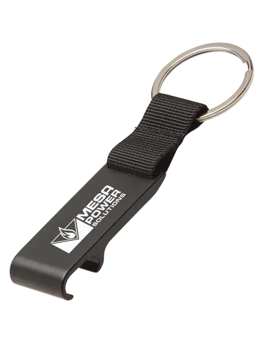 Black Bottle Opener & Key Ring w/Mesa Solutions Logo