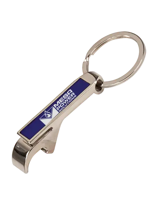 Blue Bottle Opener Keychain w/Mesa Solutions Logo