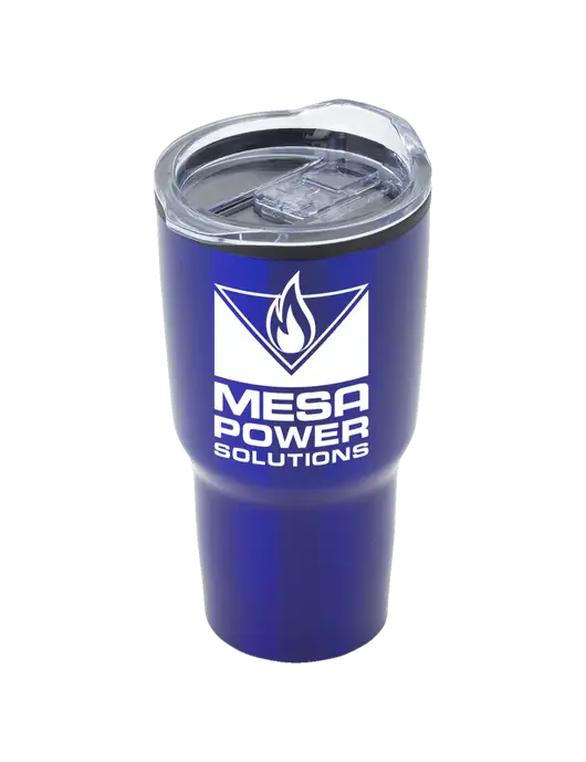Odyssey Blue 30 oz Travel Tumbler w/Mesa Solutions Logo