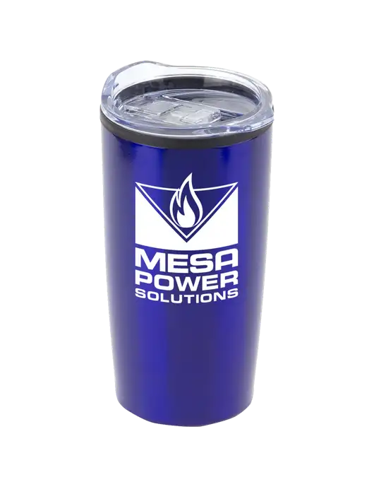Olympus Blue 20 oz Tumbler w/Mesa Solutions Logo