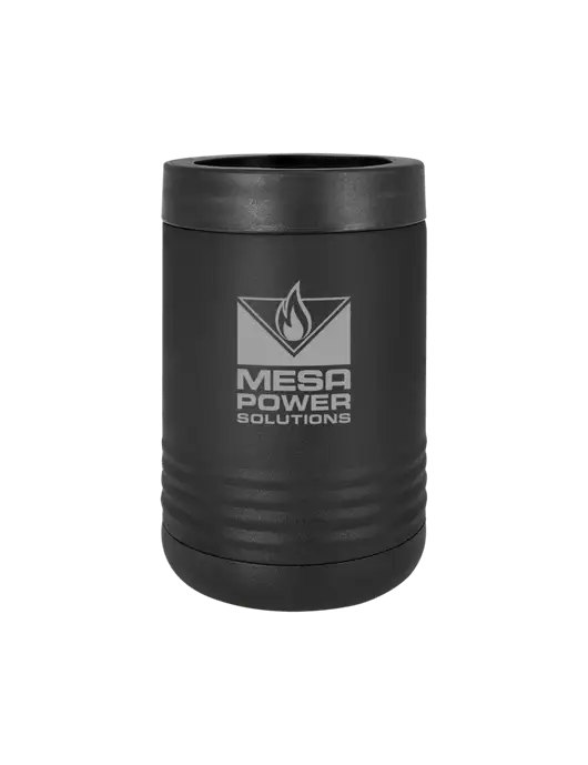 Polar Camel 12 oz Powder Coated Black Vacuum Insulated Beverage Holder w/Mesa Solutions Logo