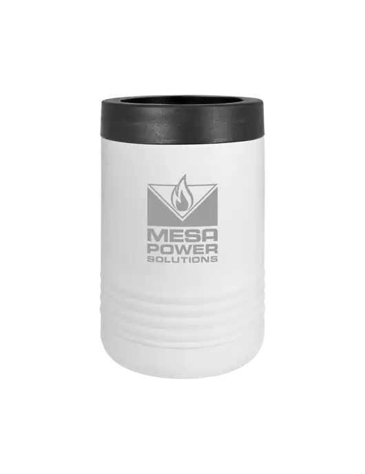 Polar Camel 12 oz Powder Coated White Vacuum Insulated Beverage Holder w/Mesa Solutions Logo