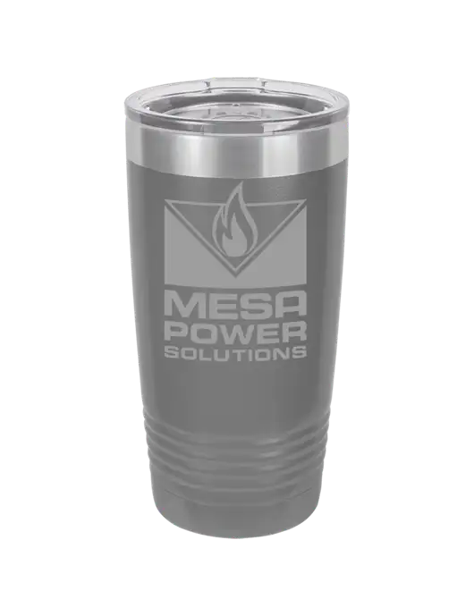 Polar Camel 20 oz Powder Coated Grey Vacuum Insulated Tumbler  w/Mesa Solutions Logo