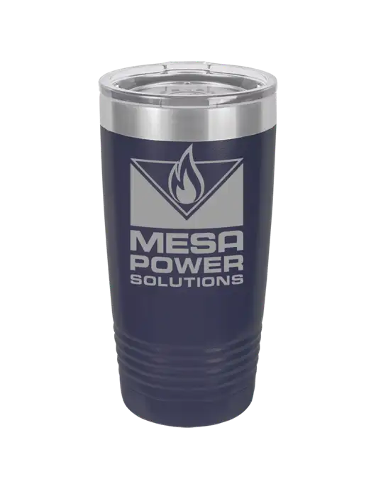 Polar Camel 20 oz Powder Coated Navy Vacuum Insulated Tumbler w/Mesa Solutions Logo