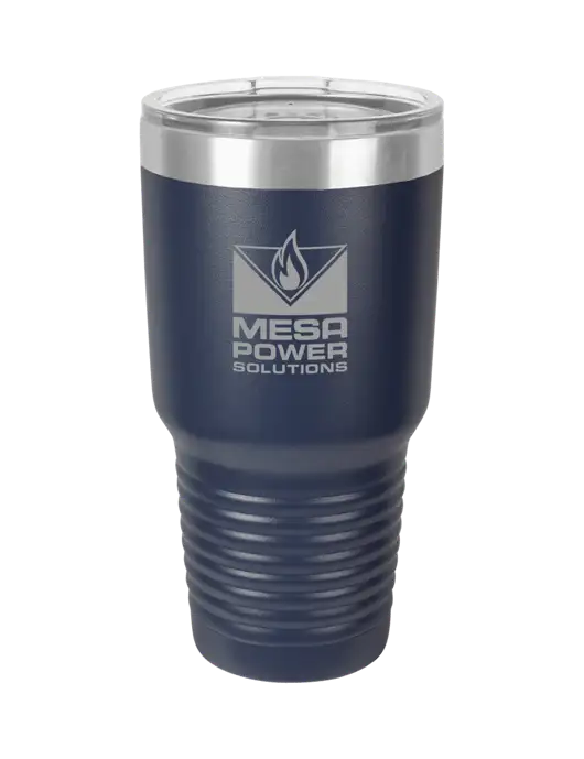 Polar Camel 30 oz Powder Coated Navy Vacuum Insulated Tumbler w/Mesa Solutions Logo