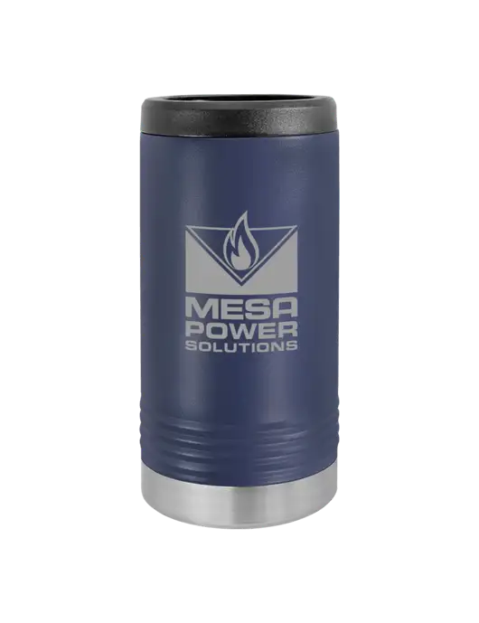 Polar Camel Powder Coated Navy Vacuum Insulated Slim Beverage Holder w/Mesa Solutions Logo