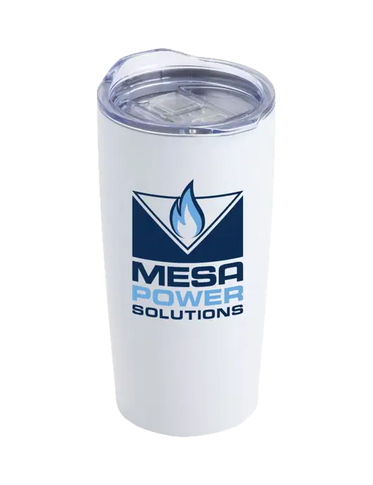 Society White 20 oz Insulated Tumbler w/Mesa Solutions Logo