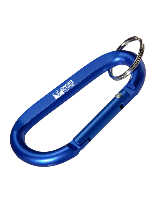 Blue Carabiner & Key Ring w/Mesa Solutions Logo
