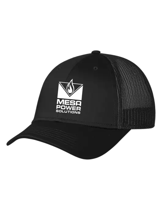 Black Mesh Trucker Cap Snap Back w/Mesa Solutions Logo