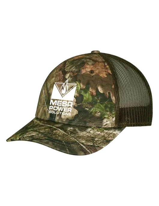 Breakup Country Brown Mossy Oak Camo Mesh Trucker Cap Snap Back w/Mesa Solutions Logo