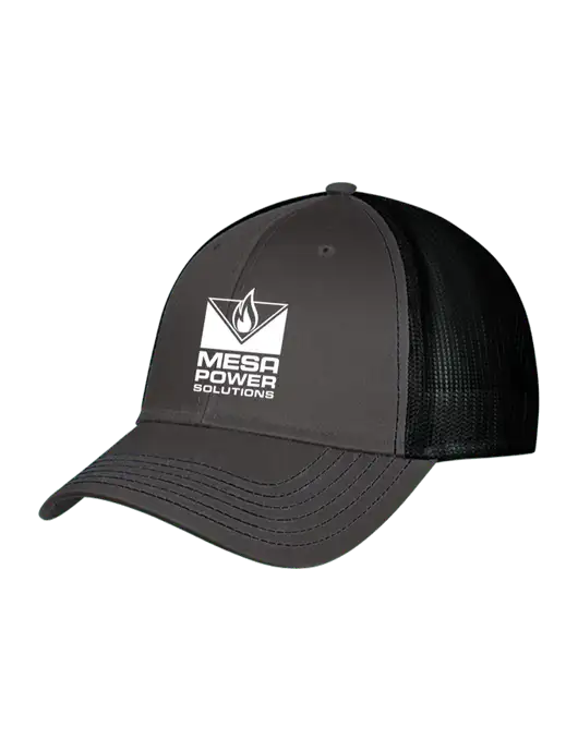 Charcoal & Black Mesh Trucker Cap Snap Back w/Mesa Solutions Logo