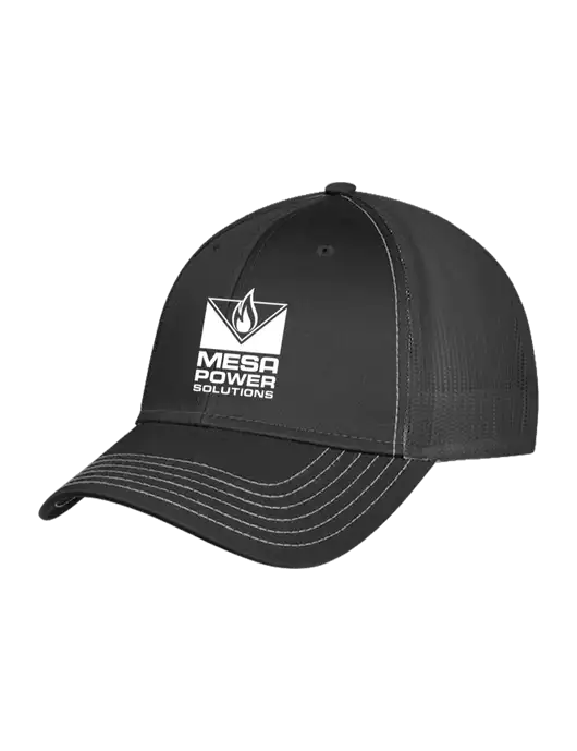 Charcoal Grey Mesh Trucker Cap Snap Back w/Mesa Solutions Logo