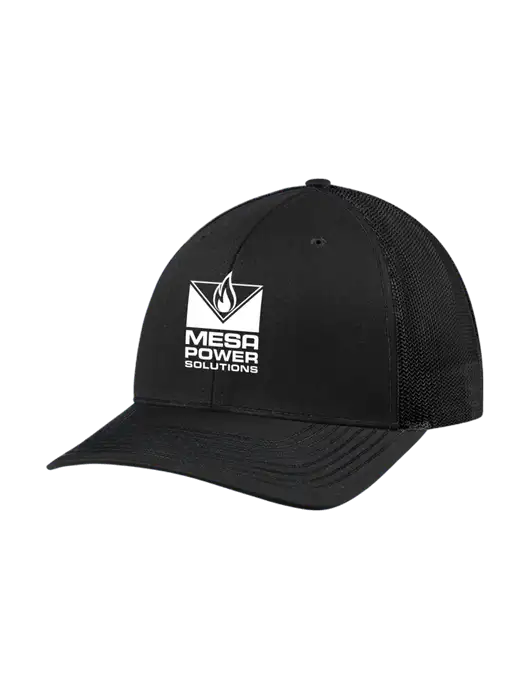 Richardson Adjustable Snapback Original 112 Trucker Cap Black w/Black Mesh w/Mesa Solutions Logo
