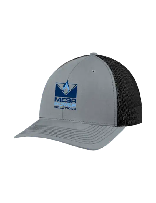Richardson Adjustable Snapback Original 112 Trucker Cap Heather Grey w/Black Mesh w/Mesa Solutions Logo