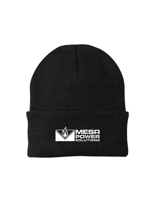Black Knit Cap w/Mesa Solutions Logo