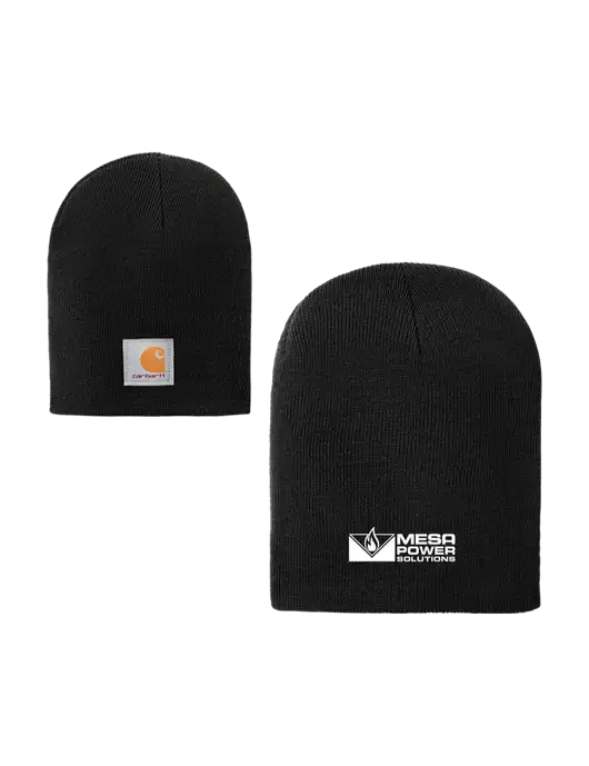 Carhartt Black Acrylic Knit Hat w/Mesa Solutions Logo