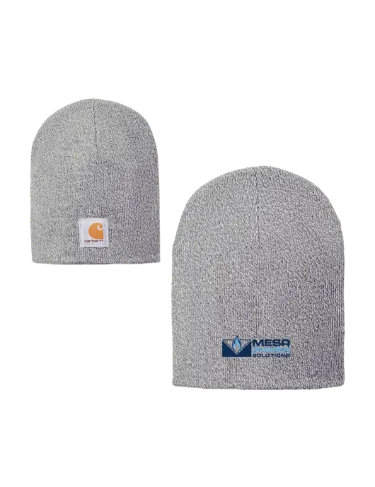 Carhartt Light Grey Heather Acrylic Knit Hat w/Mesa Solutions Logo