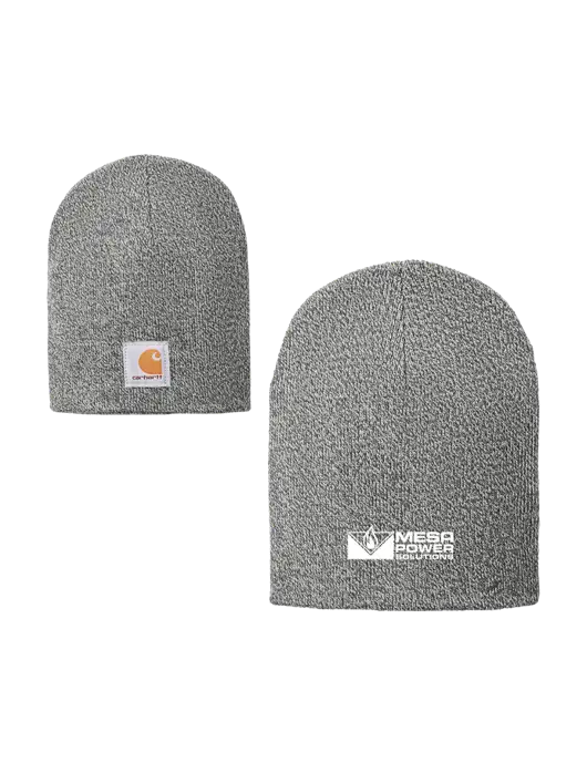 Carhartt Medium Grey Heather Acrylic Knit Hat w/Mesa Solutions Logo