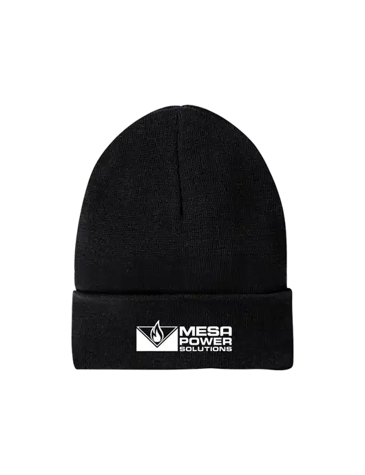 Recycled Black Beanie w/Mesa Solutions Logo