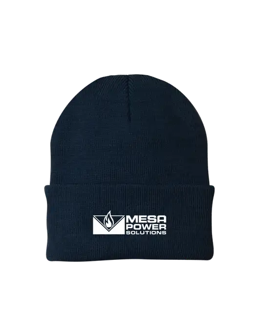 Navy Knit Cap w/Mesa Solutions Logo