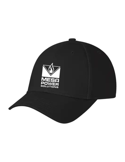 Black Structured Cap Hook & Loop w/Mesa Solutions Logo