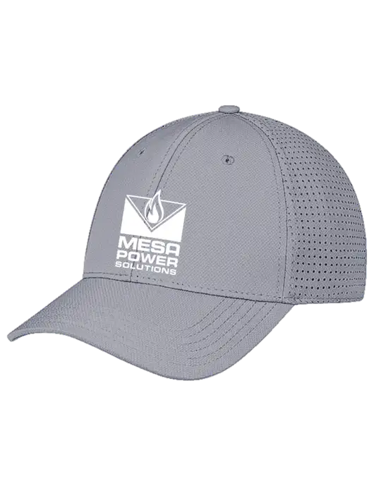 Grey Performance Stretchable Cap Hook & Loop w/Mesa Solutions Logo