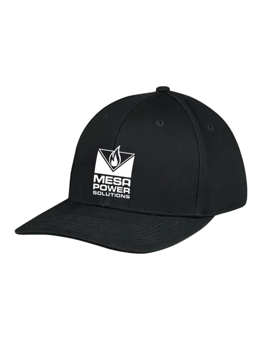 Premium Modern Structured Twill Black Snapback Cap w/Mesa Solutions Logo