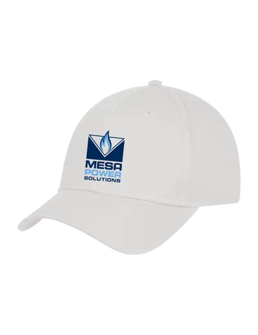 White Structured Cap Hook & Loop w/Mesa Solutions Logo