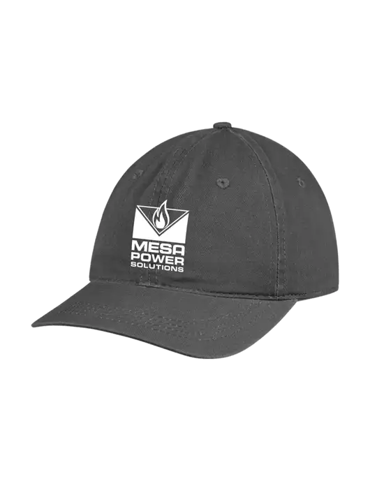 Garment Washed Unstructured Twill Charcoal Cap w/Mesa Solutions Logo