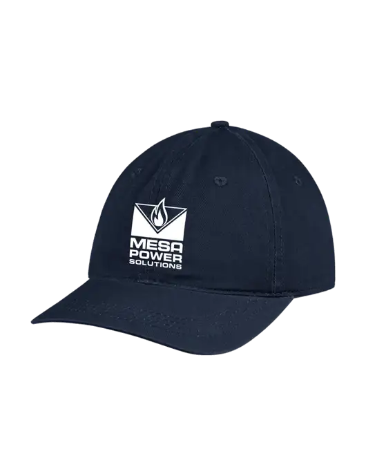 Garment Washed Unstructured Twill Navy Cap w/Mesa Solutions Logo