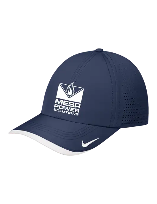 Nike Navy/White Dri-FIT Perforated Performance Cap w/Mesa Solutions Logo