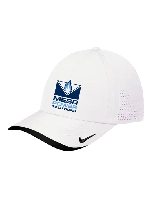 Nike White/Black Dri-FIT Perforated Performance Cap w/Mesa Solutions Logo