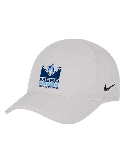 Nike White Featherlight Cap w/Mesa Solutions Logo