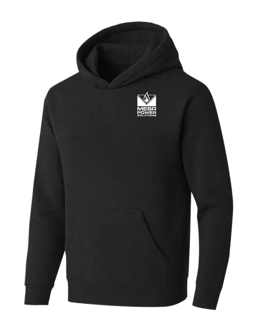 BELLA+CANVAS Black Heather Sponge Fleece Pullover Hoodie w/Mesa Solutions Logo