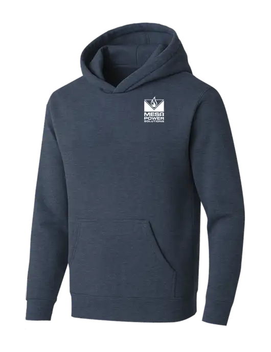 BELLA+CANVAS Heather Navy Sponge Fleece Pullover Hoodie w/Mesa Solutions Logo