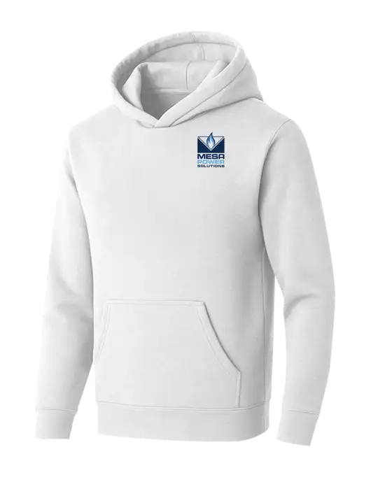 BELLA+CANVAS Heathered White Sponge Fleece Pullover Hoodie w/Mesa Solutions Logo