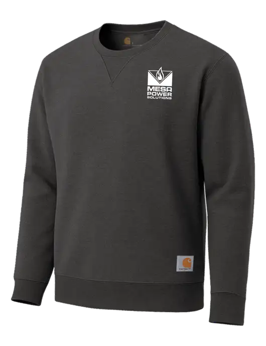 Carhartt Dark Grey Heather Midweight Crewneck Sweatshirt w/Mesa Solutions Logo