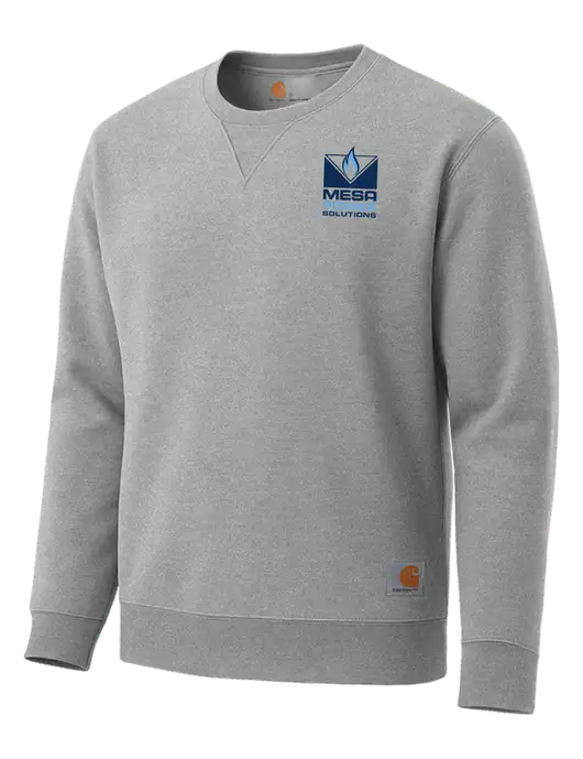 Carhartt Light Grey Heather Midweight Crewneck Sweatshirt w/Mesa Solutions Logo