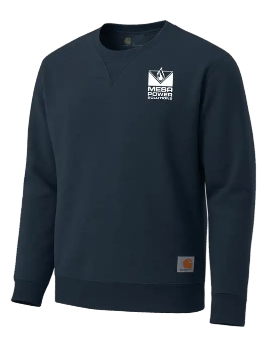 Carhartt Navy Midweight Crewneck Sweatshirt w/Mesa Solutions Logo