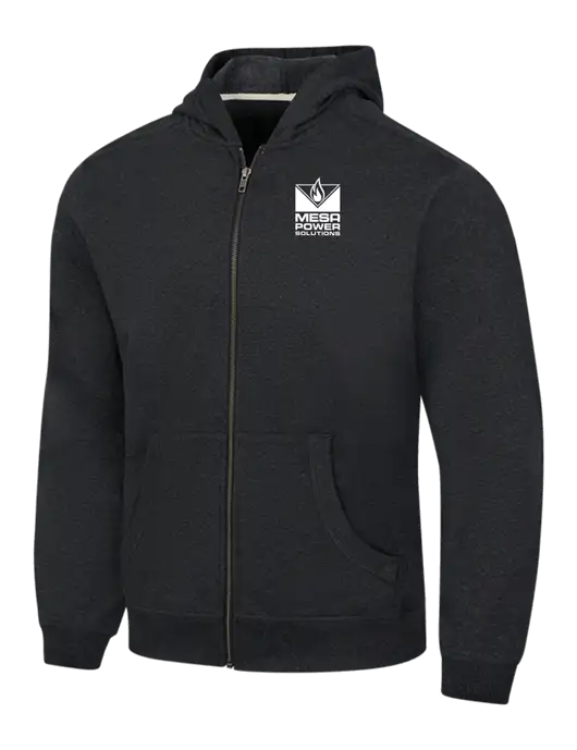 Charcoal Heather Re-Fleece Full-Zip Hoodie w/Mesa Solutions Logo