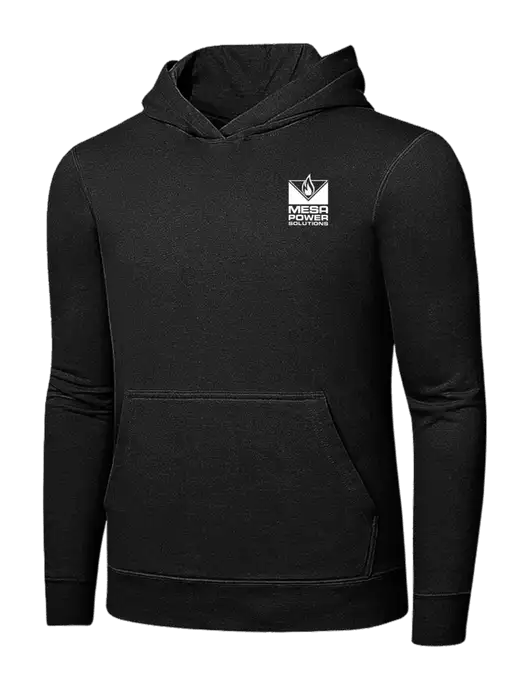 Jet Black 7.8 oz Ring Spun Hooded Sweatshirt w/Mesa Solutions Logo